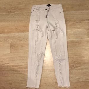 Ripped white jeans